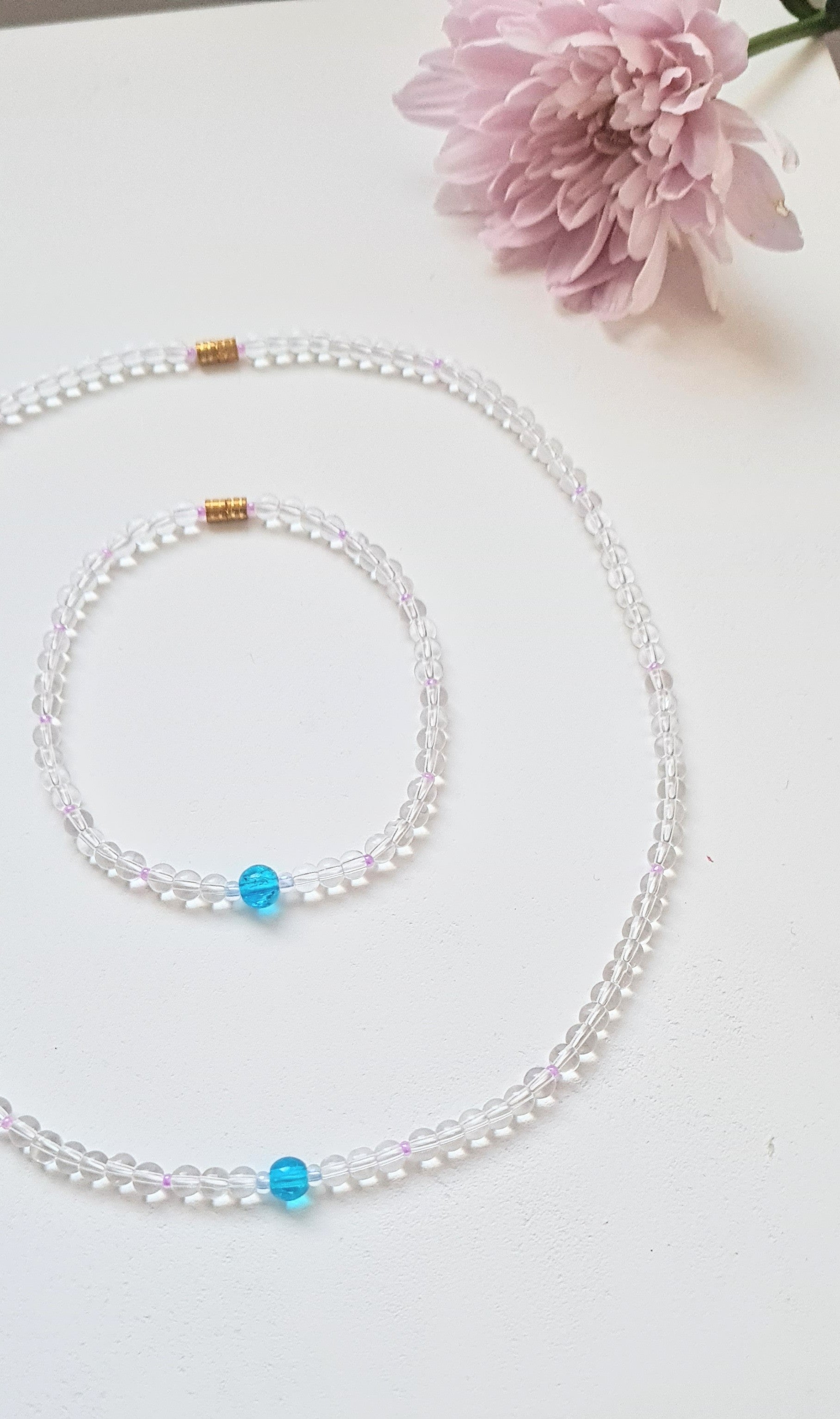 Violet Cornflour Necklace & Bracelet Set | The Light of Bloom